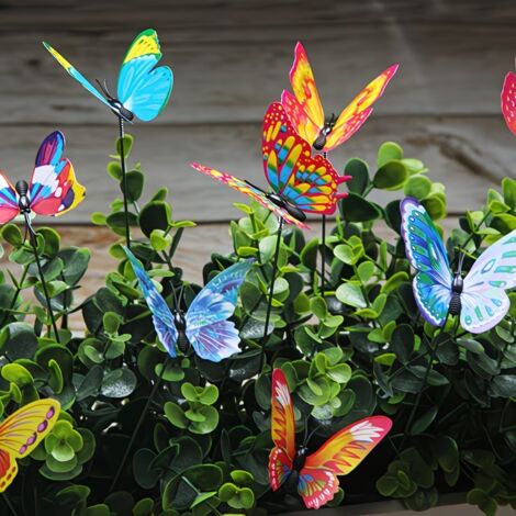 10pcs Glow-in-the-Dark 3D papillon Stakes, décorations de jardin (1/5)