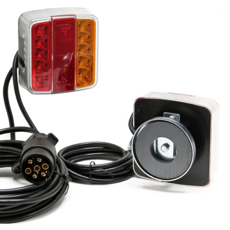 Wiltec – Feux arrière LED 12V E11 – Installation magnétique – Longue durée de vie – Éclairage remorque camion – Visibilité renforcée