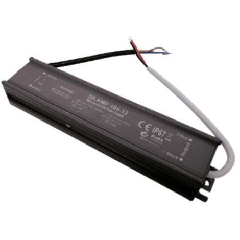 Silamp – Transformateur 220V 12V IP67 100W DC 8.3A – Alimentation sécurisée pour éclairage extérieur – Protection contre surtensions et courts-circuits