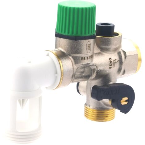 Noyon & Thiebault – Groupe de sécurité siège téflonné NF – Protection chauffe-eau contre surpression – Installation sur conduite d'eau froide – Double effet isolant
