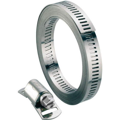 Collier de serrage 3 mètres perforée – 8 têtes 8mm en inox 18/8 – Pour serrage de tuyaux et maintien de câbles – ACE