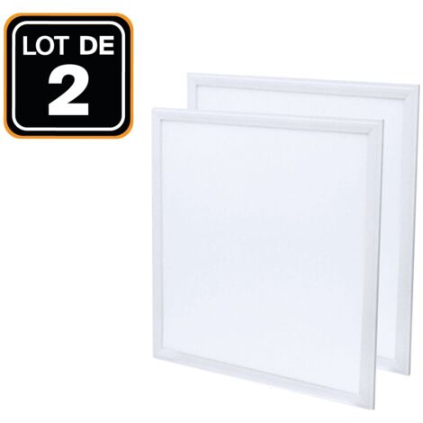 Europalamp – Dalle LED 600x600 40W lot de 2 – Blanc Neutre 4000K – 3600 lumens – Éclairage pour bureaux et espaces publics