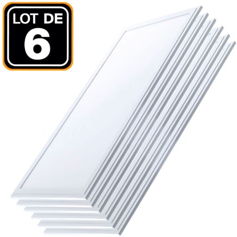 Europalamp – Lot de 6 dalles LED 40W 120x30 cm – Blanc froid 6000K – Flux lumineux 3600 lumens – Éclairage intérieur pour faux plafonds