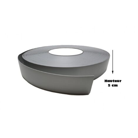 Plinthe souple autoadhésive en PVC Colle sèche professionnelle haute qualité de MadeInNature hauteur 50 mm, 70 mm ou 100 mm - Gris clair - 50 mm - 10 mètres.