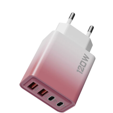 Chargeur à plusieurs niveaux de 120 W, 4 ports (2 ports PD + 2 ports USB-C), lot de 1 (1/3)