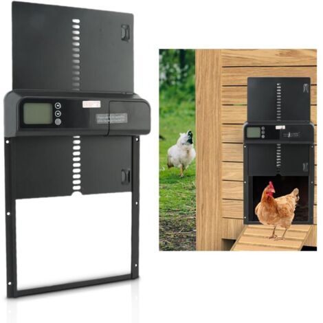 Porte automatique de poulailler Alliage d'aluminium IP45 Étanchéité résistante aux intempéries Affichage LED programmable (1/5)