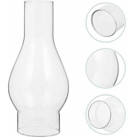 Abat-jour en Verre Transparent pour Lampe à Huile, Cheminée en Verre de Lampe à Pétrole, Abat-jour pour Lampe Kérosène, Accessoires Remplaçables (Size : Small) (1/4)