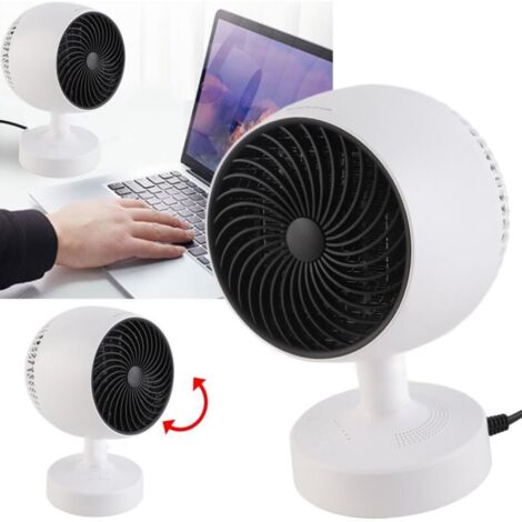 Radiateur soufflant portable à usage froid et chaud, mini radiateur à angle réglable pour la maison, le bureau, le bureau, 100 240 V, prise UE blanche (1/5)