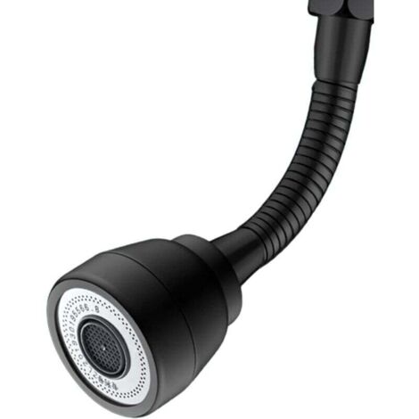 3 Modes Tête Douchette Evier Cuisine,360 Degrés Embout Robinet Cuisine Douchette,Adaptateur Economiseur D'eau ,Aérateur de Robinet Pivotant(Noir) (1/4)