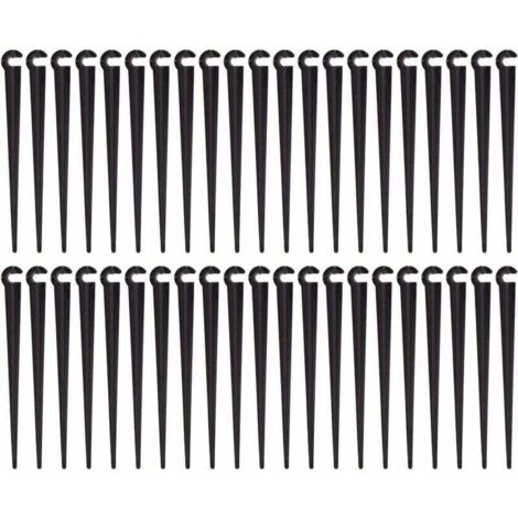 Piquets de Support de Tuyau d'irrigation Support Piquet de Tube Irrigation Goutte à Goutte Plastique Outil de Jardinage,Paquet de 100(Taille d'ouverture 1/4 pouce) (1/5)