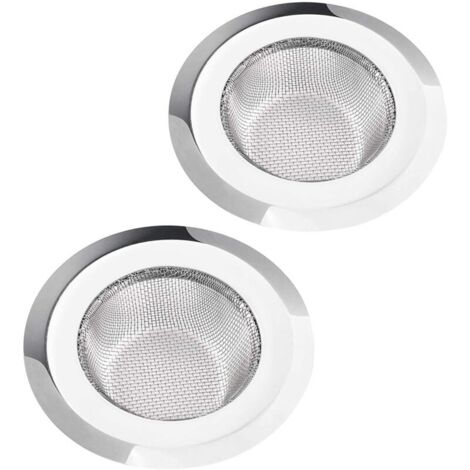 2 Pcs Filtre évier Cuisine, Filtre à évier en Acier Inoxydable, Filtre en métal Bain lavabo Filtre pour Salle de Bain Cuisine 11.3cm /4.45" de diamètre (11.3cm net (lavé))