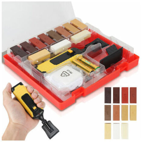 Kit de Réparation Parquet Sol Set 11x Baton de Cire en Différentes Couleurs pour Réparations Stratifié Laminé - Outil Retouche Rayure--
