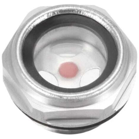 Niveau d'huile liquide jauge voyant d'huile en verre pour compresseur d'air – Raccord fileté mâle 1/2 PT – Alliage aluminium avec joint torique