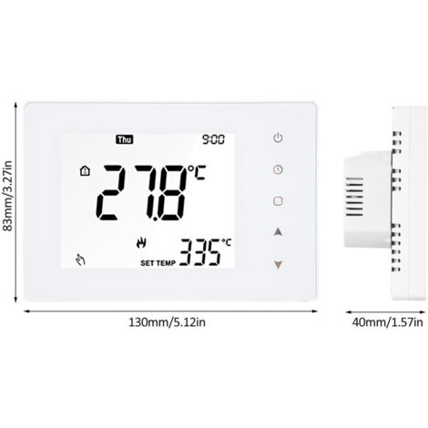 5A thermostat intelligent programmation hebdomadaire écran LCD écran tactile chauffe-eau thermostat régulateur de température ambiante TP818WHP blanc-- (1/5)