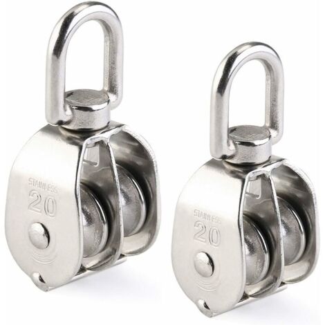 Poulie Double 2pcs inox 304 pivotant Double poulie-- (1/5)