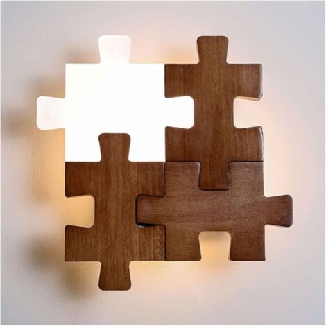 Éclairage de la pièce, Applique Murale à Blocs de Construction à LED, luminaires à LED, 12 W, for l'allée du Couloir d'entrée de Chevet(Couleur noyer) (1/5)