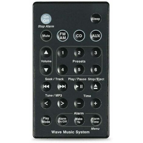 Télécommande de Rechange pour AWR1B1 AWR1B2 AWRCC4 AWRCC7 AWRCC8 pour système de Musique Bose Wave Noir (1/4)
