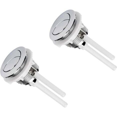 Boutons-poussoirs WC Ulisem 2, double chasse d'eau, 38 mm, standard, chromé, argenté