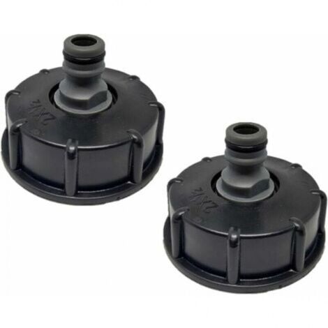 2 Pièces IBC Bouchon de Réservoir,S60x6 IBC Raccord/Bouchon Mamelon,1/2" Diamètre de Sortie,Diamètre D'entrée 60 mm pour Vanne de Tonne IBC - Noir (1/4)
