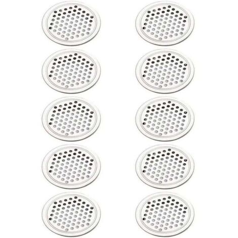 20 Pièces Grille Aeration Ronde Inox Grille de Ventilation Aeration Couvercle Cercle pour Armoire Placard Air évacué Grille d'évacuation Ventilation pour Cuisine Meubles Bouche Aération (53mm) (1/4)