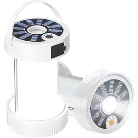 Lampe solaire de camping rechargeable, lanterne solaire rechargeable à 4 modes, lampe de tente LED ultra lumineuse avec base magnétique, lampe de secours étanche (1/5)