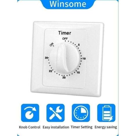 AC 220 V Interrupteur Minuterie Pompe Haute Performance Commande Électronique Compte à Rebours Mécanique Socket Time Switch-30min (1/4)