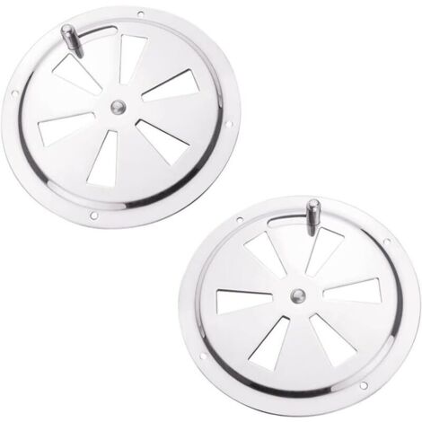 Grille de ventilation ronde 2 pièces grille de ventilation en acier inoxydable grille de ventilation en acier inoxydable grille de sortie d'air grille de ventilation 125 mm, ouverture (1/5)