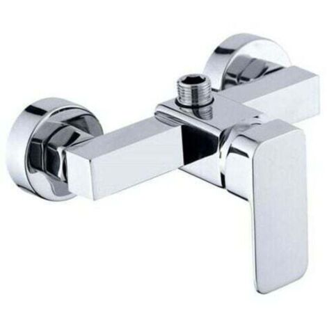Robinet de douche mural chromé moderne avec mitigeur de douche pour eau froide et chaude (1/4)