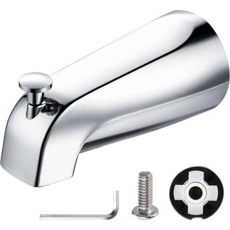 1 bec de baignoire à enfiler avec inverseur, robinet de baignoire de salle de bain, convient aux tubes d'eau en cuivre de 1/2" (diamètre de 5/8"), chrome poli, clé hexagonale de 5/32" (1/4)
