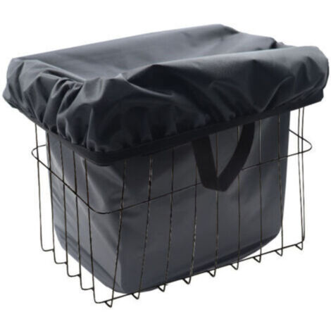 Housse salon de jardin--Housse de panier de vélo noire, protection contre la neige, imperméable, anti-poussière, légère, réfléchissante, doublure de panier de vélo (1/4)