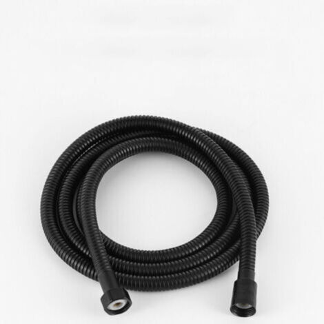 Tuyau de douche flexible en acier inoxydable 1 pièce 1,5 m, raccords en laiton, tuyau de pommeau de douche anti-torsion, tuyau de douche flexible - noir (1/5)
