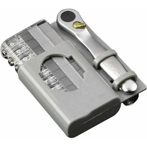 Lot de 12 Micro Clé à cliquet Set de tournevis avec poignée réversible et adaptateur pour montage de meubles et réparation automatique (FO-9212C) (1/4)