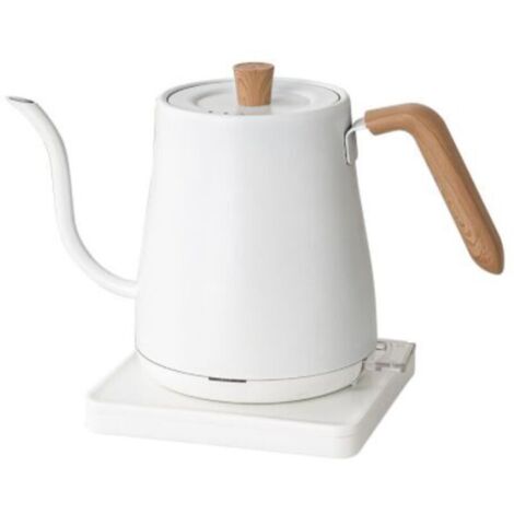 Bouilloire, bouilloire pour café et thé 800 ml 1200 W, acier inoxydable, grain de bois blanc (1/5)