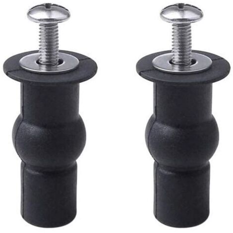 2pcs Toilet Seat Hinge Fixings, Blind Hinges, Mounting Hole, Expandable Rubber Screw, Fits All Toilets (14mm) (1/4)