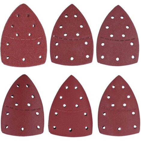60 pièces papier de verre de souris, 11 trous de papier de ponceuse de détail feuilles de ponçage de papier abrasif de paume séparées 140x140x100mm(120Grit) (1/5)