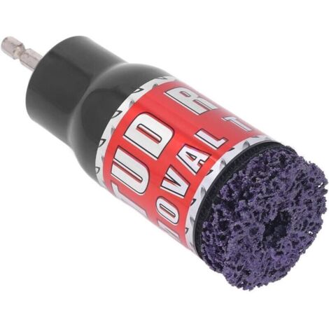 Nettoyant pour Goujons de Roue, Nettoyeur Moyeu Roue Outil de Suppression Rouille de Goujon avec 2 Meules pour les Surfaces Métalliques des Vis pour Perceuse Électrique (1/4)