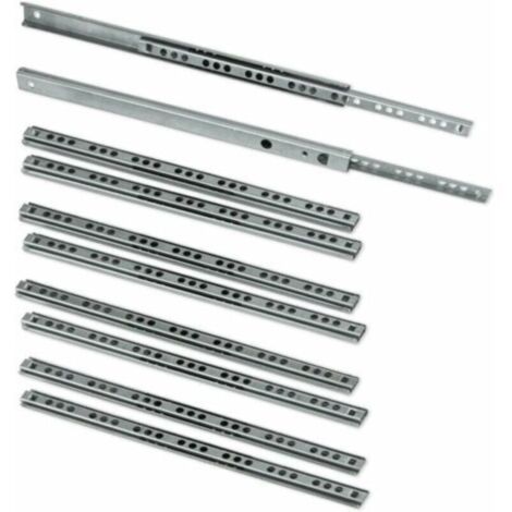 Coulisse pour tiroirLot de 5 paires (10 pièces) Coulisses/Glissières à Billes Extrait Partie 17mm x 278mm pour Tiroir, Zingué (1/4)