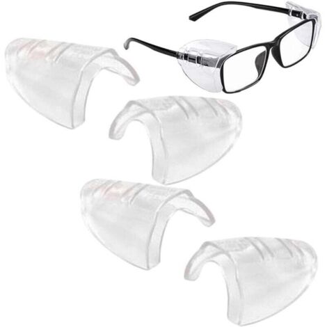 Lot de 2 Paires de Protections Latérales Transparentes Universelles pour Lunettes de Sécurité - Pour Petite et Moyenne Taille (1/4)