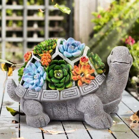 Decorative Outdoor Ornaments, Turtle Garden Statues with 7 LED Lights, Solar Powered Statue Art Figurines for Patio, Yard, Lawn, Garden, Gift (1/4)