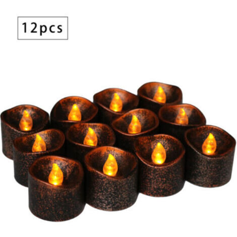 BougiePaquet de 12 bougies LED, piles Cr2032, bougies non parfumées, bougie chauffe-plat transparente et sans flamme, scintillante (1/5)