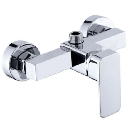 Robinet de douche mural moderne chromé avec mitigeur de douche pour eau froide et chaude (1/5)
