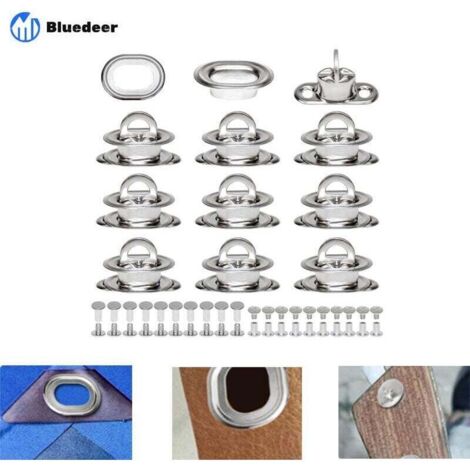Ovales Twist Verrouiller en Laiton Nickelé Tourniquet Bache avec Contre-rivure et Rivet pour Accessoires DIY Craft à Main en Cuir Sac Matériel -