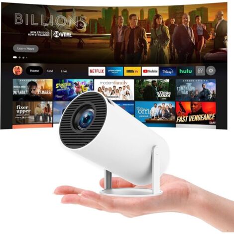 Mini Projecteur 4K Videoprojecteur Portable Projecteur Video WiFi 6 Android 11 Retroprojecteur 1080P Full HD Supporté pour TÉLÉPhone PC Lap HDMI Home Cinéma 180° Rotation (HY300PRO)