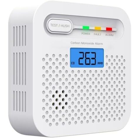 Détecteurs de monoxyde de carbone, alarme CO alimentée par batterie avec affichage numérique, détecteur d’alarme CO portable,précis et facile à lire,pour voyage/voiture/maison/cuisine/restaurant/hôtel (1/5)