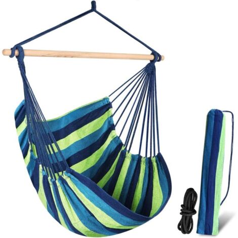 Sièges Suspendus Chaise Hamac Relaxation Chaise Suspendue en Coton et Polyester à Confort supérieur et durabilité intérieur/extérieur Chambres Patio Pont de Bateau Cour Mobilier de Jardin