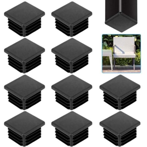 20 PCS Bouchon pour Tuyau Carré 4040mm Embout Tube Carré Noir Bouchon Plastique pour Tube Carré Embout à Lamelles Carré Tube de Chaise Solide Embout Pied de Table pour Meuble Armoire Chaise H295 (1/5)