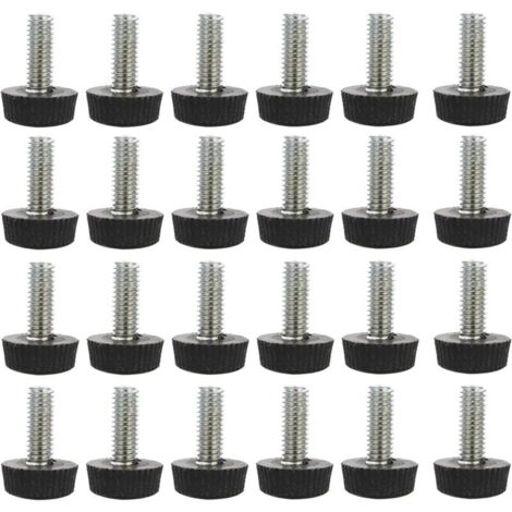 24pcs Pieds de Meubles Réglables Nivellement Patin Base Jambe Pied de Table Chaise Ajustables Protection Sol Patin de meubles M8 x 20 x 20 mm H187 (1/5)