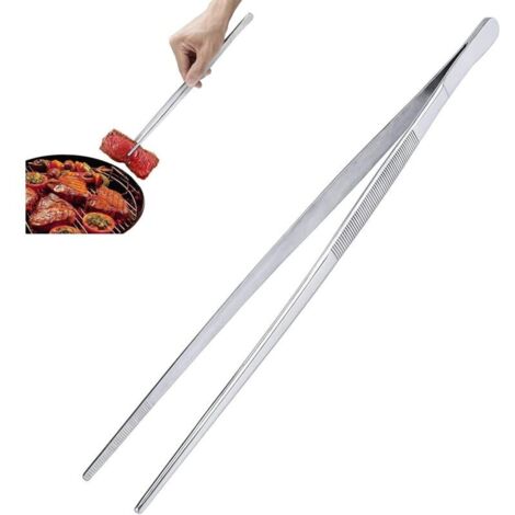 Pincette de Cuisine en Acier Inoxydable, 30 cm Pince de Chef, Outil de Cuisine Pour Griller et Cuire, Longue Pince à Épiler Droite (1/5)