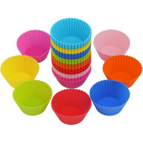 40 Moules à Muffin Moules de Cuisson en Silicone Réutilisables Anti-adhésif pour Cupcake Gâteau Décoration H333 (1/5)