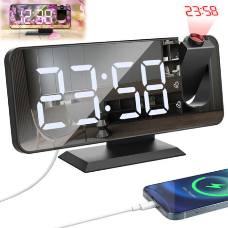 Réveil lumineux Projecteur avec Horloge Numérique, avec caractéristiques : LED, Projecteur, Bureau (1/5)